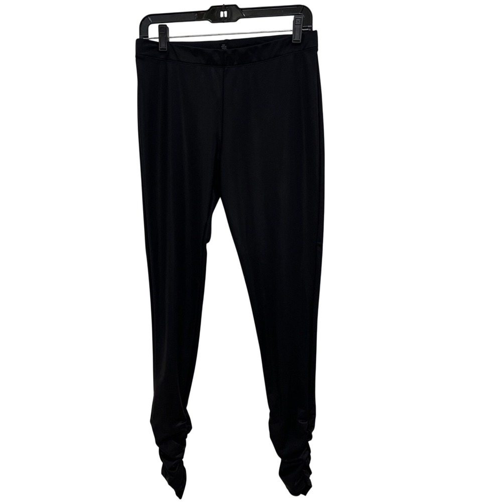 Unbranded Ruched Ankle Leggings Womens M Black Excellent Stacked‎ Hem Pants